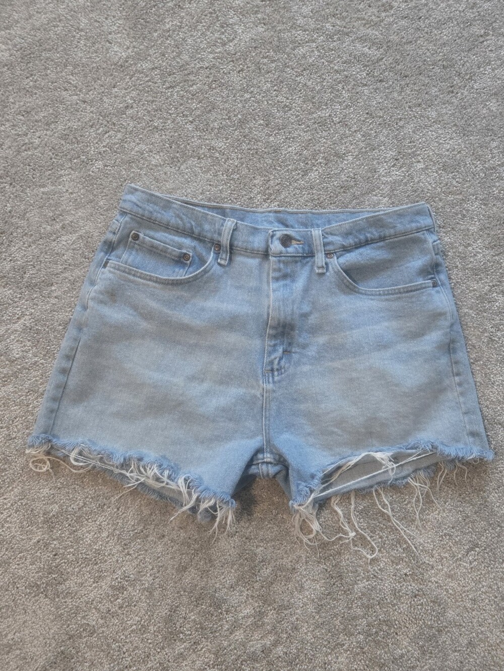 Wrangler High Rise Denim Cutoff Shorts Light Wash Size 33